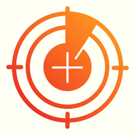Radar monitor line icon. Search and detect purpose sonar. Astronomy vector design concept, outline style pictogram on white background, use for web and app. Eps 10.のイラスト素材