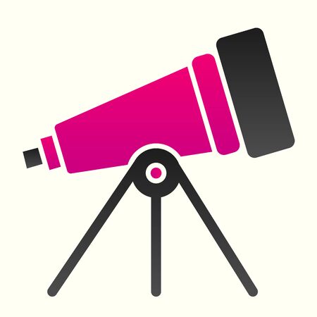 Telescope line icon. Space science inventory item. Astronomy vector design concept, outline style pictogram on white background, use for web and app. Eps 10.のイラスト素材