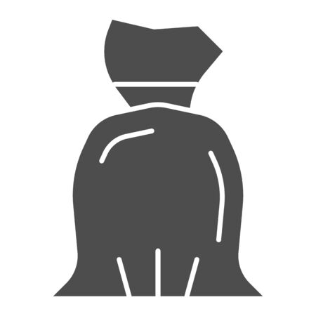 Trash package solid icon. Bag for wasted items separation, packaging for garbage. Plastic products design concept, glyph style pictogram on white background, use for web and app. Eps 10.のイラスト素材