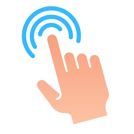 Touch screen flat icon. Tap vector illustration isolated on white. Click gradient style design, designed for web and app. Eps 10.のイラスト素材