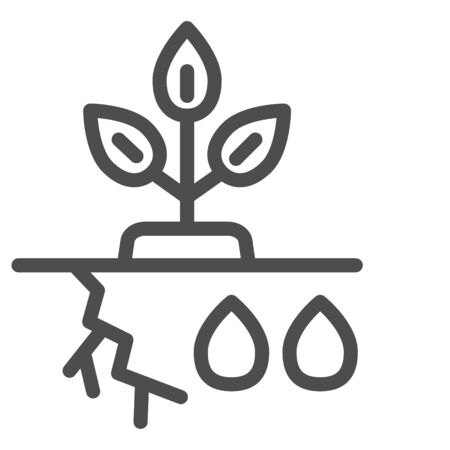 Natural resource line icon. Plant eco oil, biofuel energy industry. Ecology vector design concept, outline style pictogram on white background.のイラスト素材