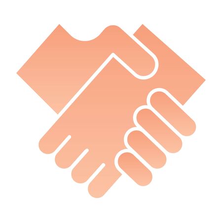 Business handshake flat icon. Hands shaking vector illustration isolated on white. Agreement gradient style design, designed for web and appのイラスト素材