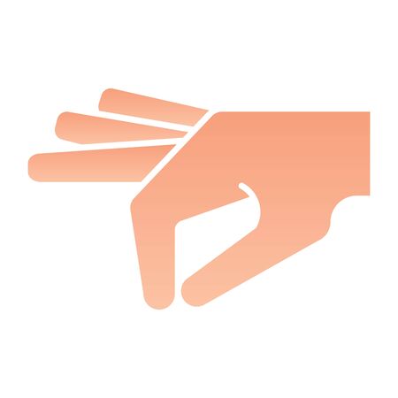 Hand gesture flat icon. Arm in gesture vector illustration isolated on white. Human hand gradient style design, designed for web and app. Eps 10のイラスト素材