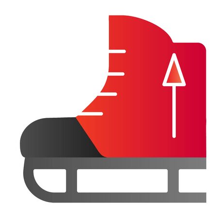 Skates flat icon. Skating equipment vector illustration isolated on white. Sport gradient style design, designed for web and app. Eps 10.のイラスト素材