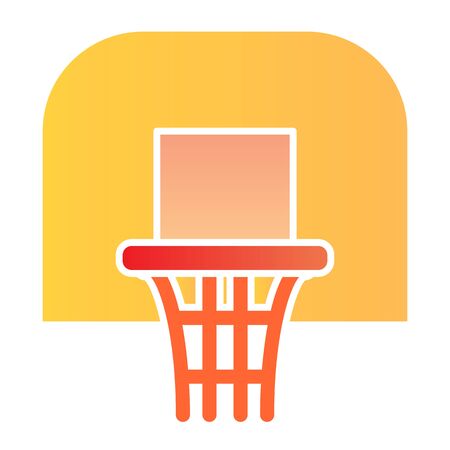 Basketball hoop flat icon. Basketball ring vector illustration isolated on white. Basketball net gradient style design, designed for web and app. Eps 10.のイラスト素材