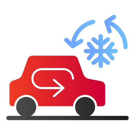 Cooling car system flat icon. Auto air conditioning vector illustration isolated on white. Car climate control gradient style design, designed for web and app. Eps 10.のイラスト素材