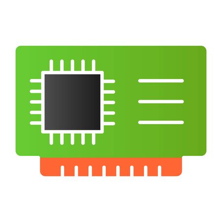 Microchip flat icon. Cpu vector illustration isolated on white. Chip gradient style design, designed for web and app. Eps 10.のイラスト素材