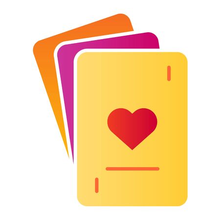 Playing cards flat icon. Casino vector illustration isolated on white. Games gradient style design, designed for web and app.のイラスト素材