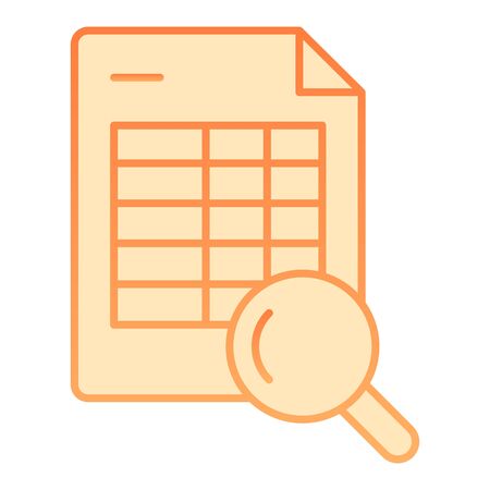 Schedule search flat icon. Timetable and magnifier vector illustration isolated on white. Search agenda gradient style design, designed for web and appのイラスト素材