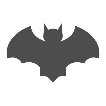Bat solid icon. Night flying black mouse silhouette. Halloween party vector design concept, glyph...