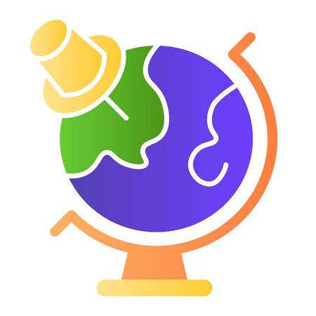 Notebook and pencil flat icon. Exercise book, sheet of pocketbook with wooden stick. School vector design concept, gradient style pictogram on white background.のイラスト素材