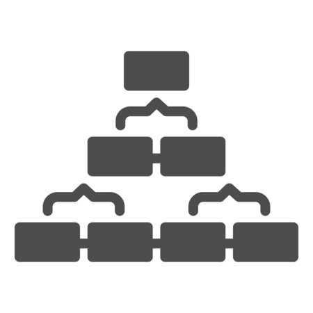 Semi final solid icon. Tournament bracket, soccer or football league table symbol, glyph style pictogram on white background. Sport sign for mobile concept and web design. Vector graphics.のイラスト素材
