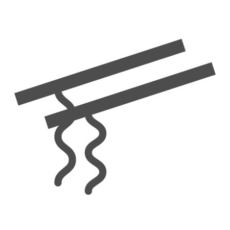 Noodles solid icon. Noodles and chopsticks illustration isolated on white.のイラスト素材