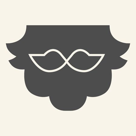 Christmas Beard solid icon. Part of Santa Claus face glyph style pictogram on white background. New year symbol for mobile concept and web design. Vector graphics.のイラスト素材