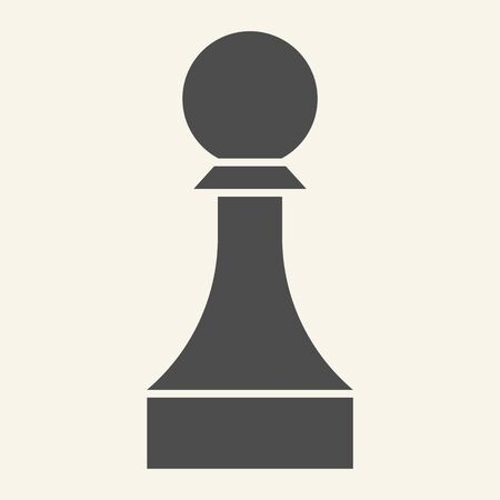 Chess Pawn solid icon. Chess Piece glyph style pictogram on beige background. Strategic board game for mobile concept and web design. Vector graphics.のイラスト素材