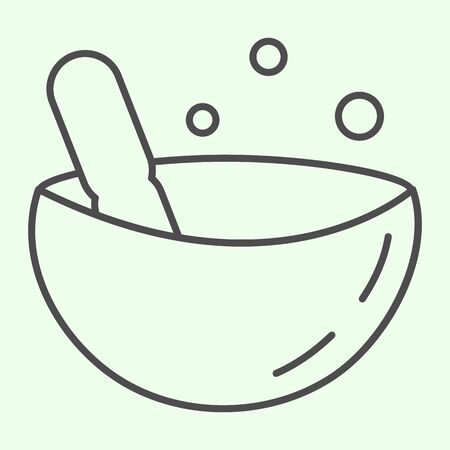 Petri dish thin line icon. Bacteriological analysis in scientific lab plate outline style pictogram on white background. Biology and chemistry signs for mobile concept and web design. Vector graphics.の写真素材