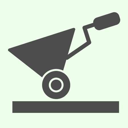 Building cart solid icon. Garden or construction empty trolley glyph style pictogram on white background. House repair and renovation signs for mobile concept and web design. Vector graphics.の写真素材
