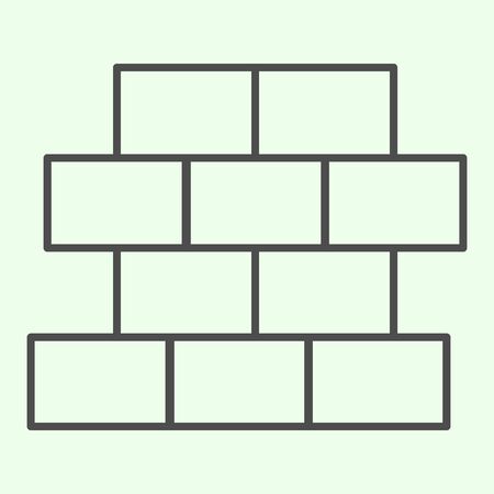 Brick thin line icon. Building wall with bricks outline style pictogram on white background. Homebuilding and Brickwork signs for mobile concept and web design. Vector graphics.の写真素材