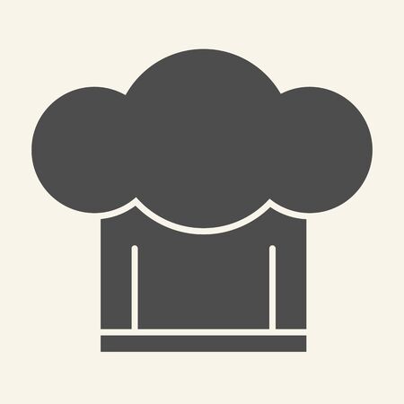 Chef hat solid icon. Cooking cap symbol, glyph style pictogram on beige background. Cooking and Kitchen sign for mobile concept and web design. Vector graphics.の写真素材