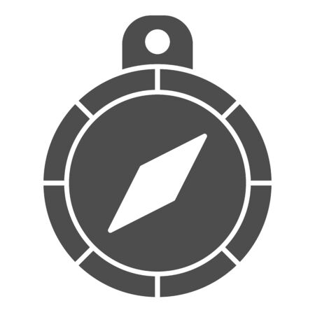 Hand compass solid icon. Business direction compass with arrow symbol, glyph style pictogram on white background. Marketing strategy sign for mobile concept and web design. Vector graphicsの写真素材