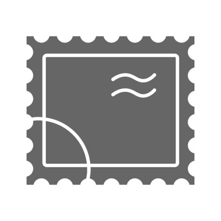 Postal stamp solid icon, delivery symbol, Paper retro post stamp vector sign on white background, postmark icon in glyph style for mobile concept and web design. Vector graphicsの写真素材