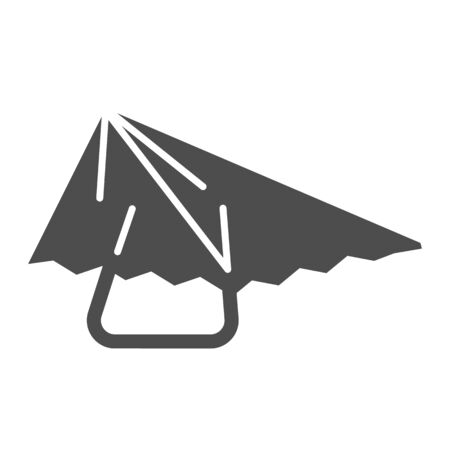 Hang glider solid icon, extreme sport activity symbol, paragliding vector sign on white background, hang-glider icon in glyph style for mobile concept and web design. Vector graphicsの写真素材