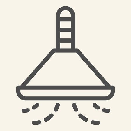 Cooker hood line icon. Kitchen exhaust hood symbol, outline style pictogram on beige background. Ventilation sign for mobile concept and web design. Vector graphicsの写真素材