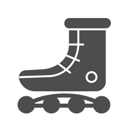 Roller skates solid icon, extreme sport activity symbol, retro skate vector sign on white background, Skates symbol icon in glyph style for mobile concept and web design. Vector graphics.の写真素材