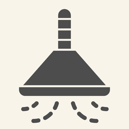 Cooker hood solid icon. Kitchen exhaust hood symbol, glyph style pictogram on beige background. Ventilation sign for mobile concept and web design. Vector graphics.の写真素材