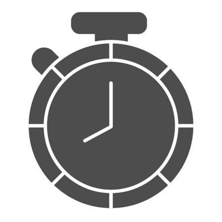 Stopwatch solid icon, logistic and delivery symbol, fast delivery shipping vector sign on white background, express delivery icon in glyph style for mobile and web design. Vector graphics.の写真素材