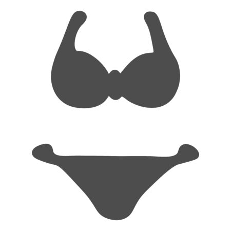 Bikini solid icon, Summer concept, swimming suit sign on white background, women swimsuit icon in glyph style for mobile concept and web design. Vector graphics.のイラスト素材