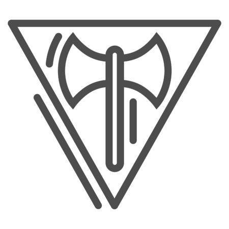 Labris in triangle emblem line icon, LGBT concept, feminist movement flag sign on white background, Lesbian pride symbol icon in outline style for mobile and web design. Vector graphics.のイラスト素材