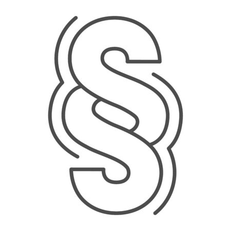 LGBT paragraph thin line icon, LGBT pride concept, sex minorities symbol on white background, gay rights and judgment icon in outline style for mobile concept and web design. Vector graphics.のイラスト素材