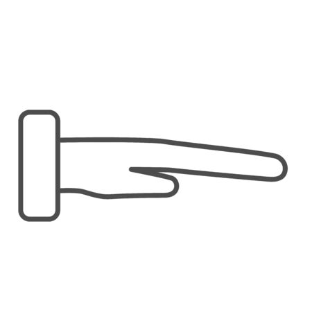 Human hand with palm down thin line icon, gestures concept, hand gesture of protection sign on white background, care hand icon in outline style for mobile concept and web design. Vector graphics.のイラスト素材