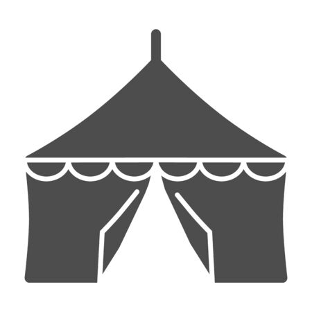 Tent solid icon, festival concept, Circus tent sign on white background, festival pavilion icon in glyph style for mobile concept and web design. Vector graphics.のイラスト素材