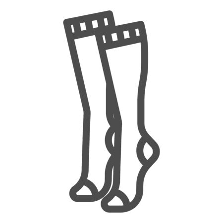 Women knee socks line icon, clothes concept, Female hosiery sign on white background, high socks icon in outline style for mobile concept and web design. Vector graphics.のイラスト素材
