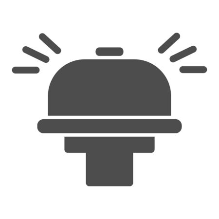 Bicycle bell solid icon, Summer sports concept, bicycle alarm sign on white background, bike ring icon in glyph style for mobile concept and web design. Vector graphics.のイラスト素材