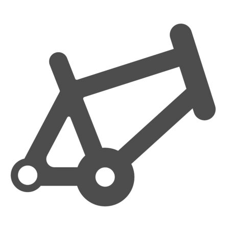 Bicycle frame solid icon, bicycle parts and accessories concept, bike frame sign on white background in glyph style for mobile concept and web design. Vector graphics.のイラスト素材