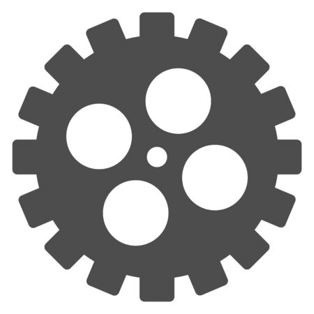 Bike gear solid icon, bicycle details concept, Bicycle crank sign on white background, Bicycle gear icon in glyph style for mobile concept and web design. Vector graphics.のイラスト素材