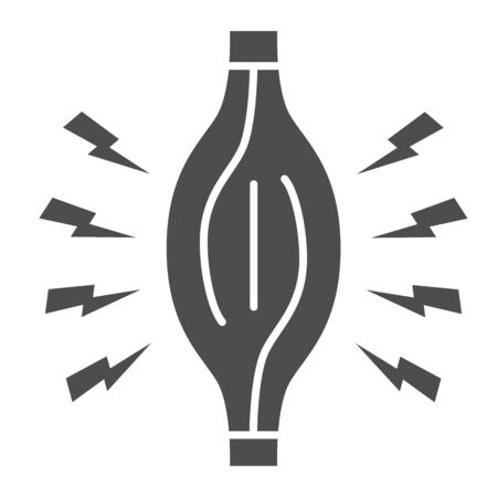 Muscle pain solid icon, Body pain concept, Muscle ache sign on white background, muscle spasm icon in glyph style for mobile concept and web design. Vector graphicsのイラスト素材