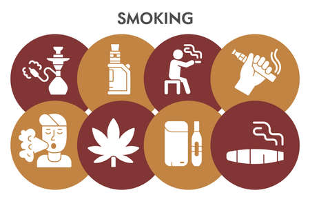 Modern Smoking Infographic design template. Smoke addiction Infographic visualization in bubble...