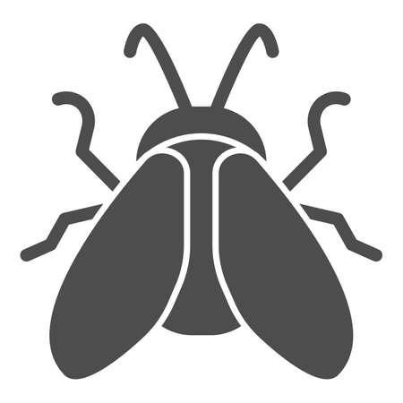Midge solid icon, Insects concept, Fly sign on white background, Midge icon in glyph style for mobile concept and web design. Vector graphics.のイラスト素材