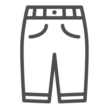 Capri line icon, clothes concept, man sport pants sign on white background, Capri pants icon in outline style for mobile concept and web design. Vector graphics.のイラスト素材