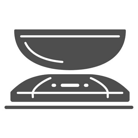 Kitchen scales solid icon, Kitchen appliances concept, weight scale symbol on white background, scale icon in glyph style for mobile concept and web design. Vector graphics.のイラスト素材