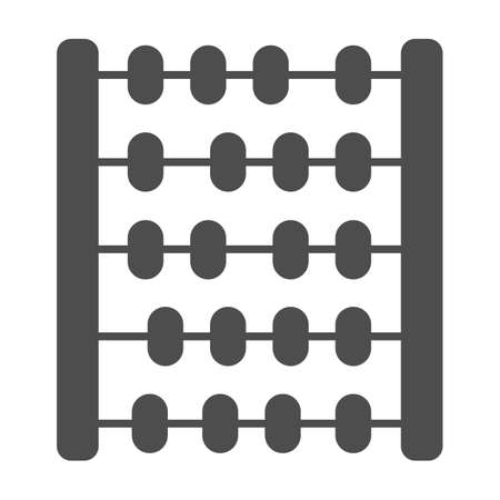 Abacus solid icon, education and school concept, School abacus sign on white background, Abacus wood toy icon in glyph style for mobile concept and web design. Vector graphics.のイラスト素材