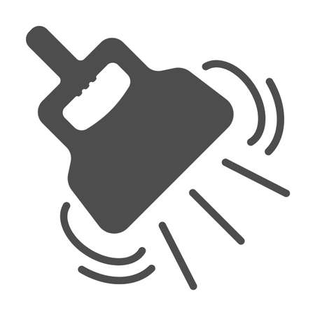 Camping spatula for inflating coals solid icon, picnic concept, Ignition campfire accessories sign on white background, Charcoal plastic paddle icon in glyph style. Vector graphics.のイラスト素材