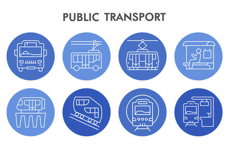 Modern city public transport Infographic design template with icons. Public transportation Infographic visualization in bubble design on white background. Creative vector illustration for infographic.のイラスト素材
