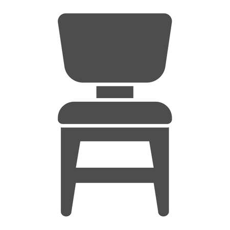Chair solid icon, Furniture concept, Wooden chair sign on white background, armchair icon in glyph style for mobile concept and web design. Vector graphics.のイラスト素材