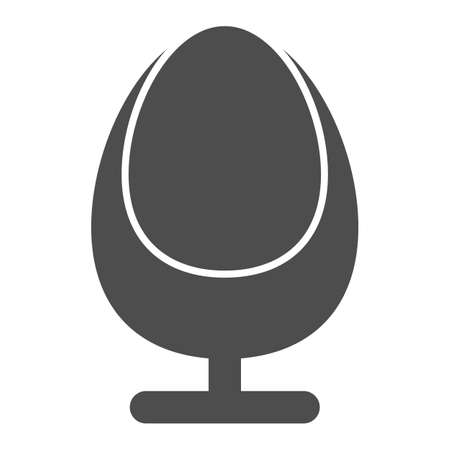 Futuristic armchair solid icon, Furniture concept, Modern round armchair sign on white background, Comfortable sphere chair icon in glyph style for mobile and web design. Vector graphics.のイラスト素材