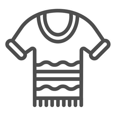Winter warm sweater line icon, Christmas concept, traditional Christmas jumper sign on white background, sweater icon in outline style for mobile concept and web design. Vector graphics.のイラスト素材